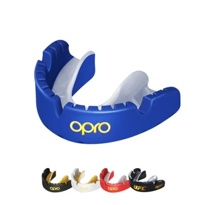 Abbildung von OPRO Gold Level Zahnschutz für Zahnspangen, Mundschutz Sport Erwachsene, mit revolutionärer Anpassungstechnologie Boxen, Lacrosse, MMA, Kampfsport, Hockey und alle Kontaktsportarten (Weiß)