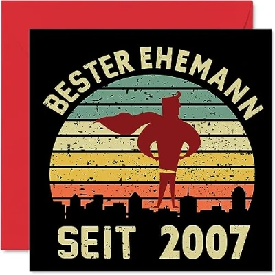 Abbildung von 17. Karte Hochzeitstag Jahrestag für Ehemann Bester Alles Gute zum Hochzeits Jubiläum Karten den Partner, 145mm x Grußkarten Siebzehnter Jahrestage
