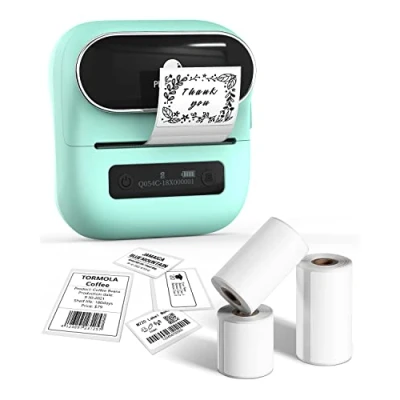 Abbildung von Phomemo M220 Etikettendrucker, Bluetooth Barcode Etikettendrucker Größe 20 75mm, Unterstützung mit Phones&amp;PC, Etikettenhersteller für Zuhause, Einzelhandel, Büro, Kleinunternehmen, Grün