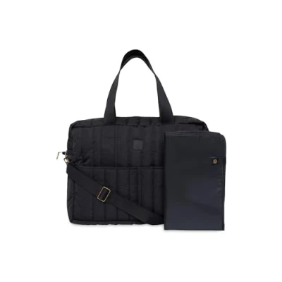 Abbildung von Jollein Wickeltasche Puffed Moos Black Wasserabweisend Kinderwagentasche Babytasche Multifunktional Schwarz