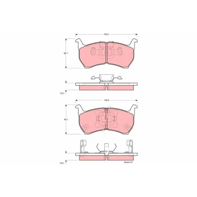 Abbildung von TRW GDB1036 Bremsbelagsatz mit akustischer Verschleißwarnung MAZDA: 626 III Hatchback