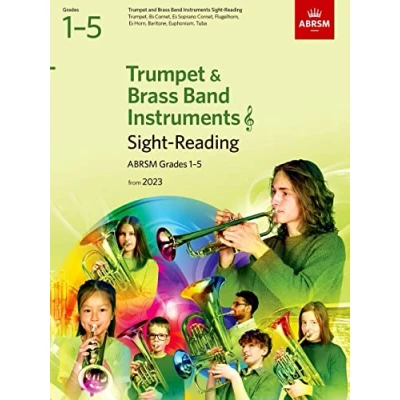 Abbildung von Sight Reading for Trumpet and Brass Band Instruments (treble clef), ABRSM Grades 1 5, from 2023: Trumpet, Cornet, Flugelhorn, Eb Horn, Baritone ... Tuba clef) (ABRSM reading)