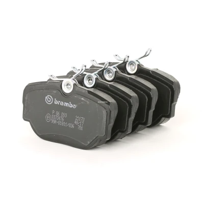 Abbildung von BREMBO P 06 010 Bremsbelagsatz für Verschleißwarnanzeiger vorbereitet mit Bremssattelschrauben ohne Zubehör BMW: 3 Saloon, Convertible, Touring