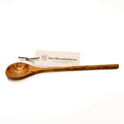 Abbildung von AS OLIVENHOLZBRETT® / Kochlöffel lang aus Olivenholz/Olivenholz mit rundem Kopf und Stiel/Holzlöffel/Kochlöffel Holz 35cm
