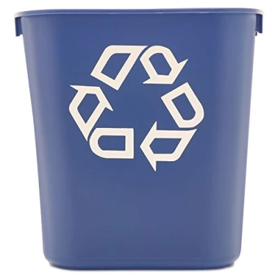 Abbildung von Rubbermaid Commercial Products 3.4gal Plastic Small Deskside Recycling Container Blue