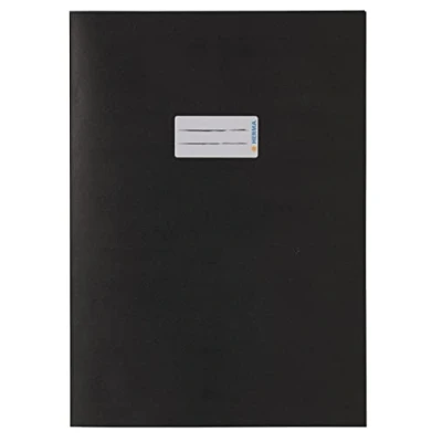 Abbildung von HERMA 7096 Heftumschläge A4 Papier Schwarz, 10 Stück, Hefthüllen mit Beschriftungsfeld aus extrem kräftigen &amp; satten Farben, Heftschoner Set für Schulhefte, farbig