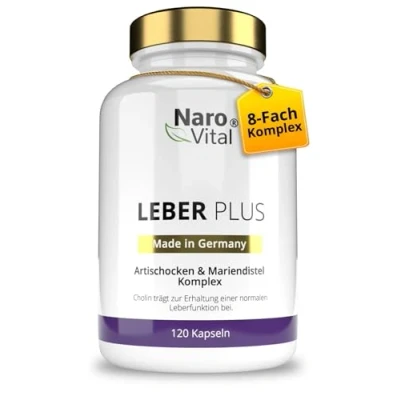 Abbildung von Leber Kur Mariendistel Kapseln hochdosiert 80% Silymarin, Artischocken, Löwenzahn, Curcuma, Desmodium und Cholin für die Testsieger