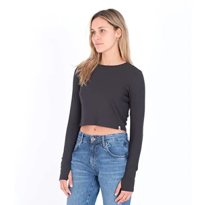 Abbildung von Hurley Damen Ls Rib Top T Shirt, Marshmallow, XS