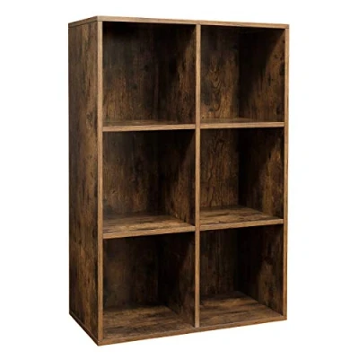 Abbildung von VASAGLE Bücherschrank, Bücherregal, mit 6 Fächern, Büroregal, Würfelregal, Standregal, für Wohnzimmer, Schlafzimmer, Büro, Kinderzimmer, vintagebraun LBC203BX
