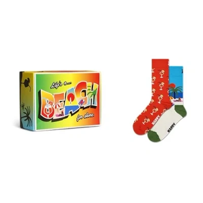 Abbildung von Happy Socks Beach LIFE GIFT SET Unisex 2 PACK Socken, Größe: 41 46, Green