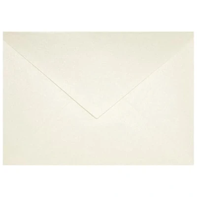 Abbildung von Netuno 25x Briefumschlag Perlmutt Creme DIN C6 114x 162 mm 120g Aster Metallic Cream elegante Glanz Umschläge Perleffekt metallisch glänzend Hochzeits schick