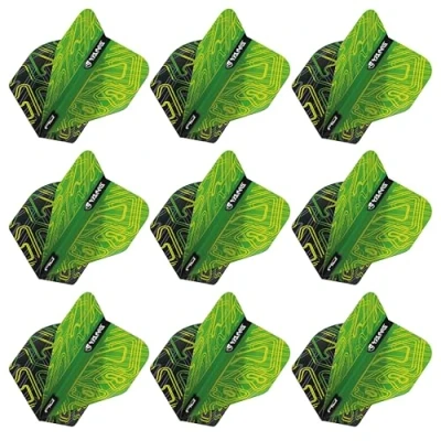 Abbildung von RED DRAGON Yin Yang Beidseitig Grün und Schwarzv Standard Dartflug 3 Set pro Packung (insgesamt 9 Dart Flights)