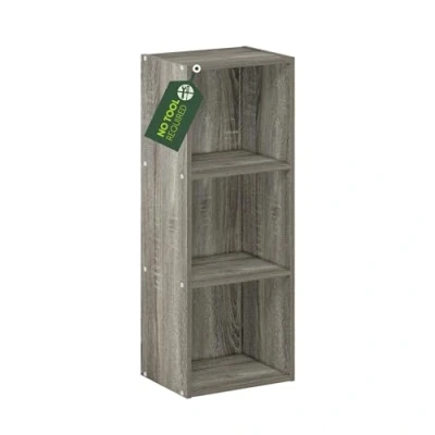 Abbildung von Furinno Pasir 3 stufiges Bücherregal mit offenem Regal ohne Werkzeugmontage, Französische Eiche