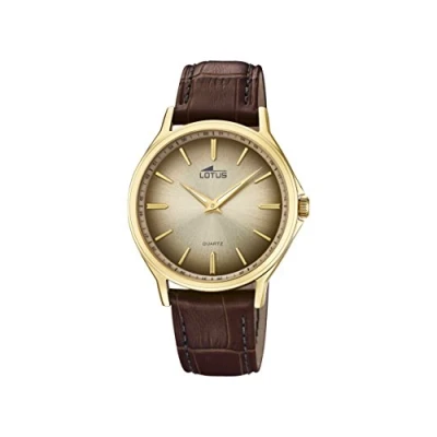 Abbildung von Lotus Watches Herren Datum klassisch Quarz Uhr mit Leder Armband 18517/1