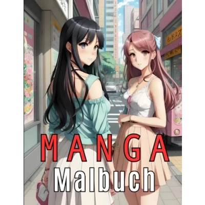 Abbildung von Manga Malbuch: 50 Illustrationen von Anime Frauen zum Ausmalen für Teenager und Erwachsene