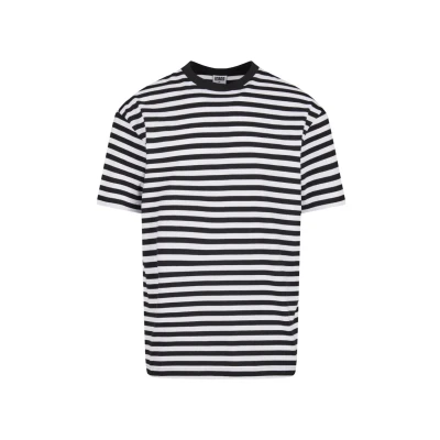 Abbildung von Urban Classics Regular Stripe Tshirt print, Herren, Größe: 3XL, White black