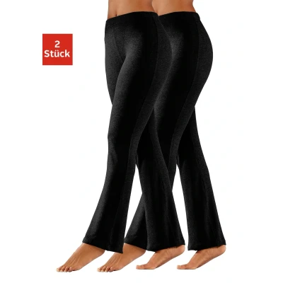 Abbildung von Lascana 2PACK Leggings Hosen, Damen, Größe: 48/50, Schwarz