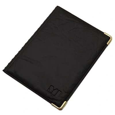Abbildung von Exclusives Ausweisetui / Ausweishülle Kreditkartenetui mit Schutzecken aus Metall 10 Fächer MJ Design Germany Schwarz Made in EU (Design 1 Schwarz)