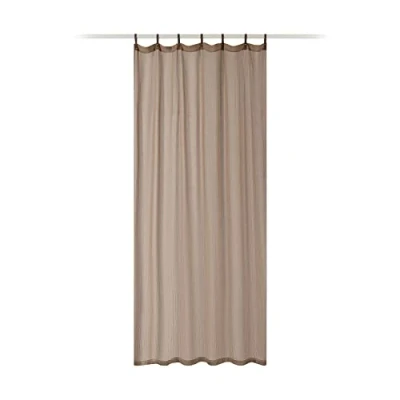Abbildung von JEMIDI Vorhang transparent 135x245cm Gardine mit Schlaufen aus Kunstleder Schlaufenschal lang für Wohnzimmer Schlafzimmer Vintage Look taupe