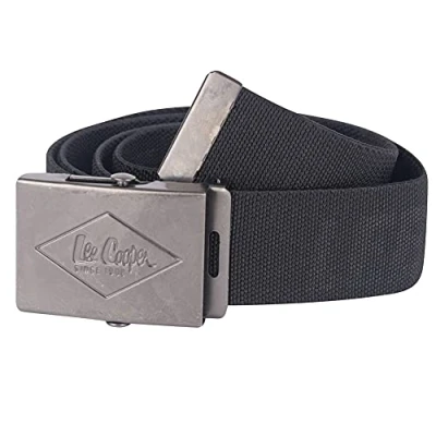 Abbildung von Lee Cooper LCBELT613 Mens Canvas Webbing Arbeit Sicherheit Hose Gürtel, schwarz, Einheitsgröße