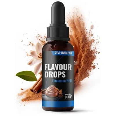 Abbildung von Flavour Drops Zuckerfrei 50ml mit Dosierpipette Flavor Lebensmittelaroma für Magerquark, Porridge uvm von Gym Nutrition Zimtschnecke Geschmack