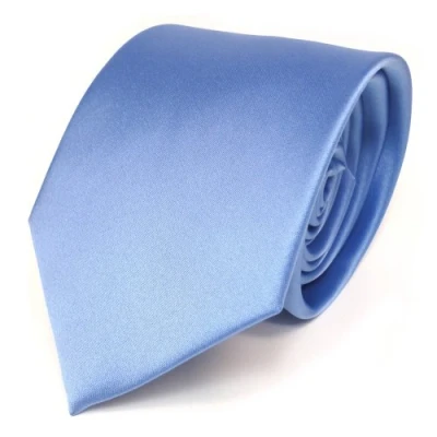 Abbildung von TigerTie Herren Krawatte Klassische 8 cm Satin in blau hellblau einfarbigem Design, ideal für Geschäftstermine, festliche Anlässe und die Freizeit
