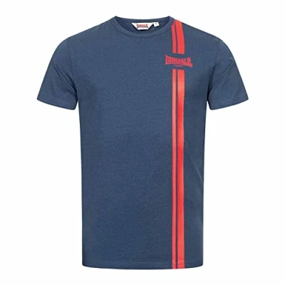 Abbildung von Lonsdale Normale Passform Inverbroom Tshirt print, Herren, Größe: Medium, Navy red