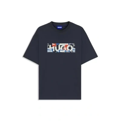 Abbildung von HUGO Nugix Tshirt print, Herren, Größe: XXL, Navy