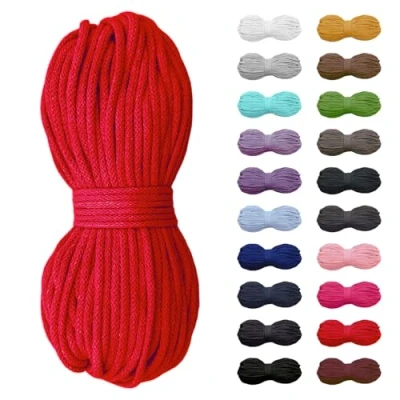 Abbildung von 5m Baumwollkordel 5mm, Kordel, Schnur, Turnbeutel, 21 Farben (Rot)