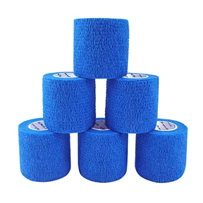 Abbildung von COMOmed selbstklebender verband elastische binde handgelenk bandage pflaster rolle Dog Bandagen Tierische Blau 5 cm X 6 Bände