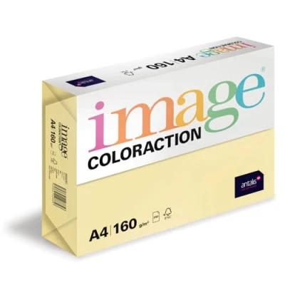 Abbildung von Image Coloraction Desert farbiges Kopierpapier DIN A4, 210 x 297 mm, 160 g/m² buntes, holzfreies Druckerpapier für Kopierer 250 Blatt Gelb