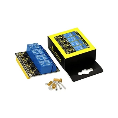 Abbildung von KEYESTUDIO Raspberry Pi Relais 4 Kanal DC 5V Relaismodul Bord Schild mit Optokoppler für 4/3/2