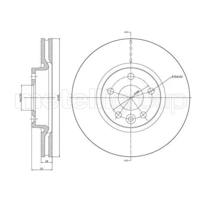 Abbildung von METELLI 23 0896C Bremsscheibe 300,0 28,0 5 63,5 Belüftet lackiert FORD: Galaxy Mk2 MPV, S Max Mk1, MONDEO 4 Turnier, LAND ROVER: Range Rover Evoque