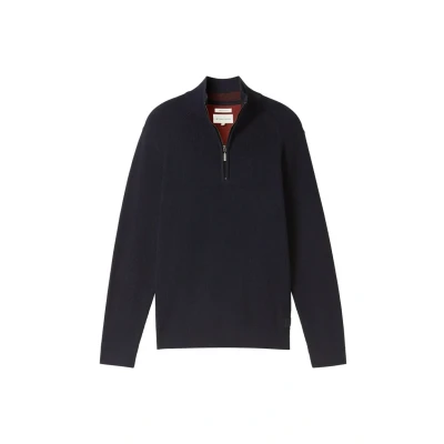 Abbildung von TOM Tailor Troyer Strickpullover, Herren, Größe: Small, Knitted navy melange