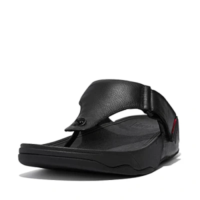 Abbildung von Fitflop Herren TRAKK II Toe Post Leather Flipflop, Schwarz (All Black), 40 EU