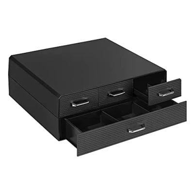 Abbildung von Navaris Kapselhalter für u.a. 96 Nespresso Kapseln Aufbewahrung mit 4x Schublade Kaffeekapseln Kapselbehälter Schubladenbox in Schwarz