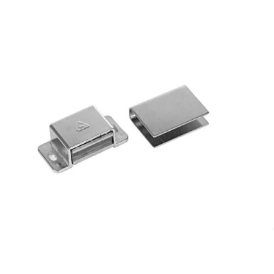 Abbildung von eliga Türmagnet zum Anschrauben mit U Haftblech für Glastüren 6 mm