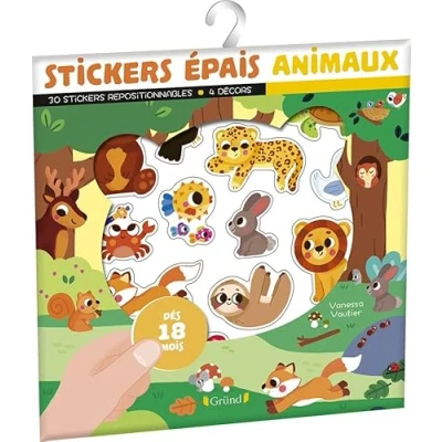 Abbildung von stickers épais Animaux: 30 repositionnables 4 décors