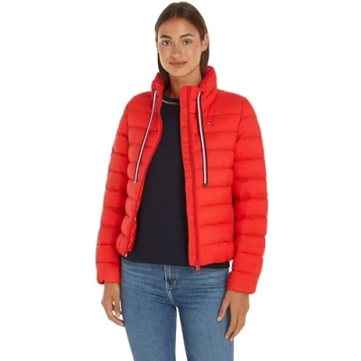 Abbildung von Tommy Hilfiger Packable Jacket Daunenjacke, Damen, Größe: Large, Fierce red