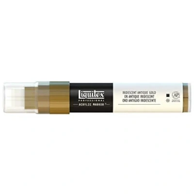 Abbildung von Liquitex 4610237 Professional Paint Marker, Acrylmarker mit hochpigmentierte Acrylfarbe auf Wasserbasis für den Innenbereich &amp; Außenbereich, breite Spitze Irisierendes Antikes Gold