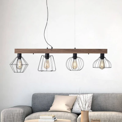 Abbildung von JUST LIGHT Pendelleuchte »KASKA«, 4 flammig, Leuchtmittel E27 ohne Leuchtmittel, ExklusiveE27