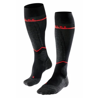 Abbildung von FALKE Damen Skisocken SK4 Energizing Light W KH Wolle mit Kompression 1 Paar, Schwarz (Black Mix 3010), 39 40
