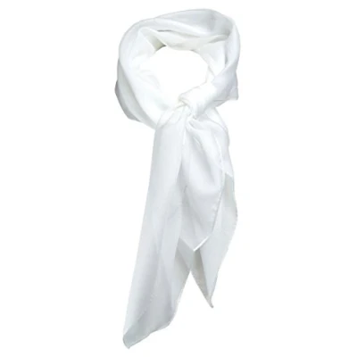 Abbildung von TigerTie Feines Damen Chiffon Nickituch in weiss einfarbig Uni Größe 58 cm x Tuch Halstuch Schal