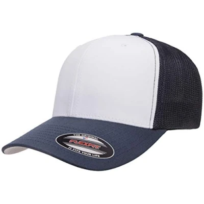 Abbildung von Flexfit Unisex Trucker Mesh Frontplatten Verschluss, Marineblau/Weiß/Marineblau, Einheitsgröße