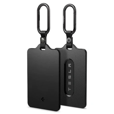 Abbildung von Spigen Air Fit Schlüssel Karten Halter für Tesla Model 3 Highland und Y (2 Stück), Schlüsselkartenhalter Schlüsselanhänger Zubehör Carbon Edition