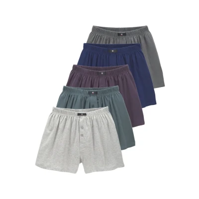 Abbildung von H.I.S Weite 5 STÜCK Boxershorts graumeliert, blaugrün, aubergine, blau, anthrazit, Herren, Größe: 4XL