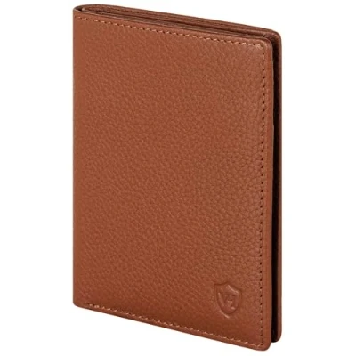 Abbildung von VON HEESEN® Leder Geldbörse Herren &amp; RFID Schutz I Echtleder Geldbeutel für Männer Damen Portemonnaie Brieftasche Wallet Portmonee (Cognac Braun)