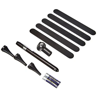 Abbildung von Gima Professionelle Stiftleuchte GIMA, LED, Diagnostikleuchte, aus Metall, Silberfarbe, Ein/Aus Schalten durch Druckknopf.