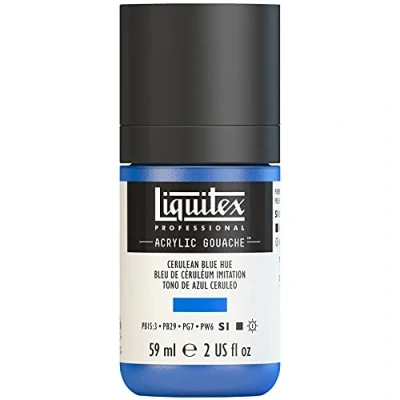 Abbildung von Liquitex 2059470 &#039;Liquitex Professional Acrylic Gouache, Acrylfarbe mit Gouache Eigenschaften, Lichtecht, wasserfest, 59ml Dosier Flasche Cölinblau Imit.