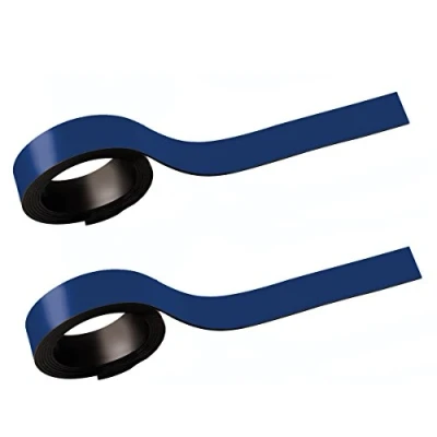 Abbildung von MAUL Magnetstreifen 0,5 x 100cm (2 Stück) Magnetband selbsthaftend auf magnetischen Oberflächen Magnetklebeband individuell zuschneidbar Beschriftbar mit Marker Blau